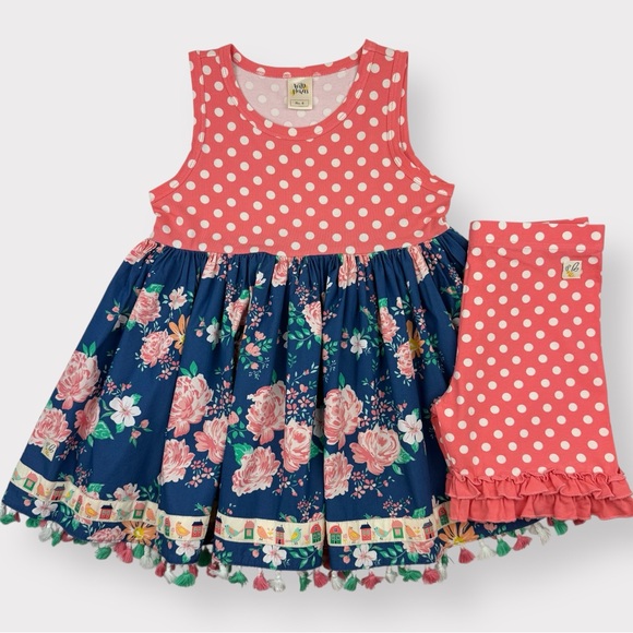 Sz 8 Wildflowers Mackinac Island Ballet Top and sz 8 WF Sunset Shorties set